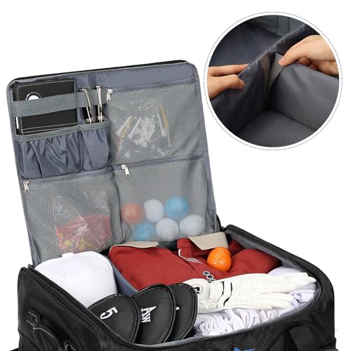 Golf Trunk Organizer with Dual-Layer Car Storage and Removable Panels