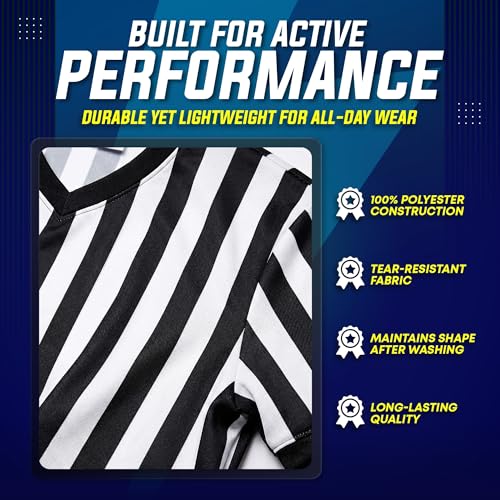 Men's V-Neck Referee Shirt - Soccer, Football, Basketball Official Jersey
