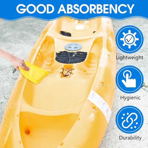 Sonwyoung Yellow 2 Pcs Water Absorbing Kayak Sponges for Kayaking Canoe Boat