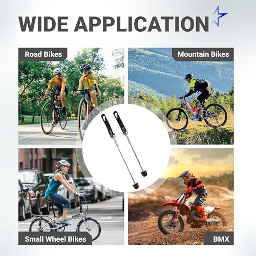 Quick Release Skewers for Mountain & Road Bikes - 1 Pair
