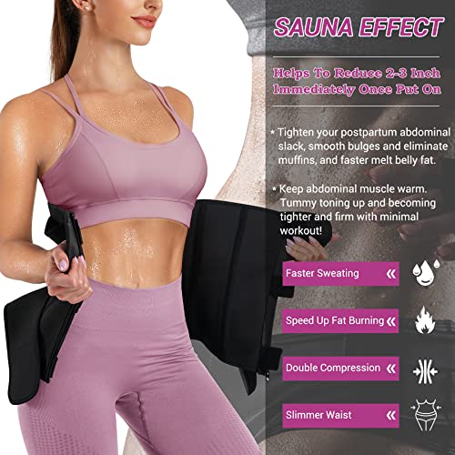 Waist Trainer Cincher for Women - Tummy Control Belt Black, Large