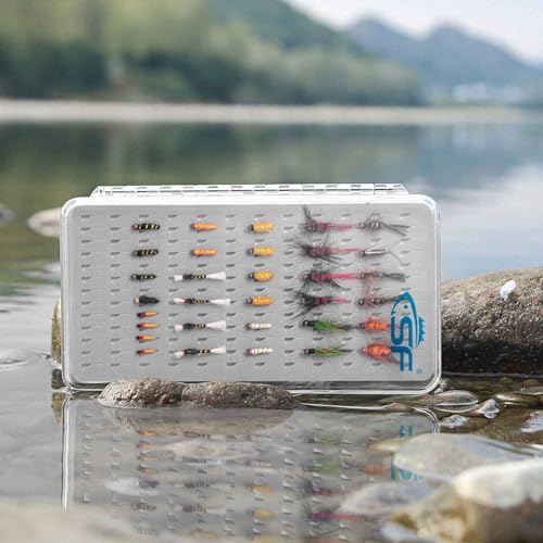 Slim Fly Fishing Box with Clear Lid - Large Size, 1 Pack