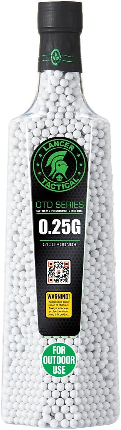Lancer Tactical 6mm Premium Polished Airsoft BBs - 5,100 Count | Outdoor Field Compliant