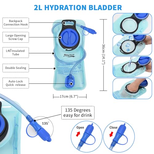 Lightweight Hydration Backpack with 2L Bladder - Black