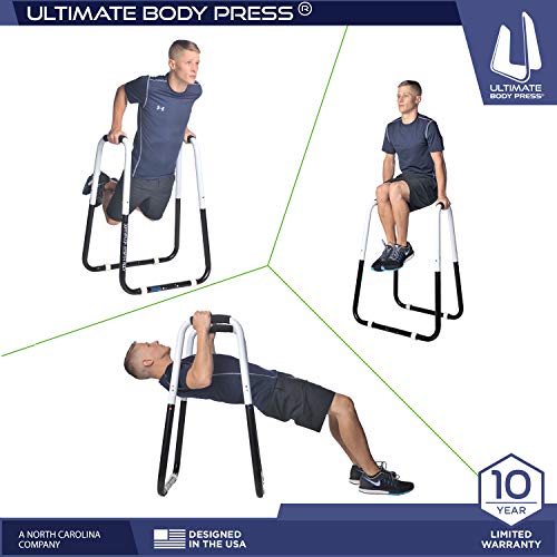 Adjustable Dip Bar Fitness Station - Folding Design with Angled Grips