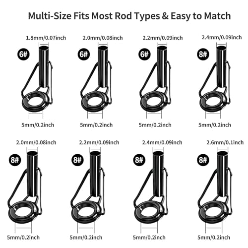 Fishing Rod Tip Repair Kit - 8 Pcs Stainless Steel & Ceramic