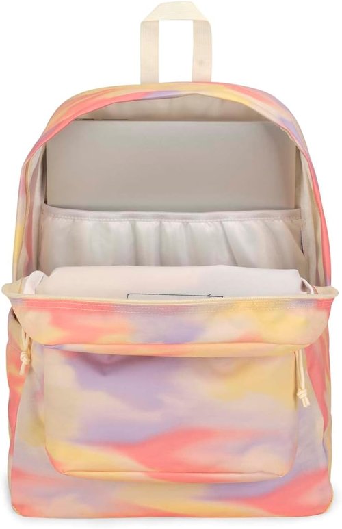 JanSport SuperBreak Plus Backpack - Spacious Daypack with Padded 15-Inch Laptop Sleeve & Bottle Pocket | Blurred Wash