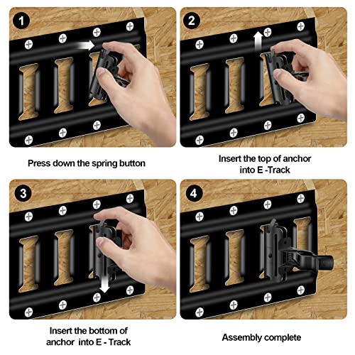 6 Pack E-Track Tool Holders |E Track Accessories for Enclosed Trailer to Keep Rakes,Shovels, Broom|e Track Tool Holder Hanger for Trailer Accessories| Tool Stabilizer for Etrack Accessories