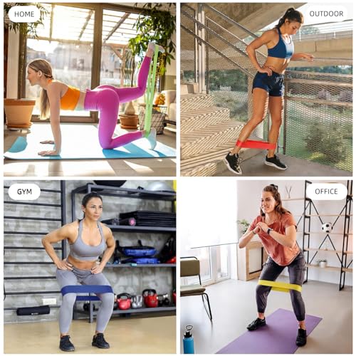 5-Piece Resistance Loop Exercise Band Set for Strength Training - Colorful