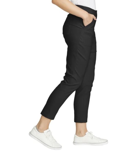 Eddie Bauer Women's UPF 50+ Performance Stretch Horizon Straight Ankle Pant (US, Numeric, 10, Regular, Regular, Black)