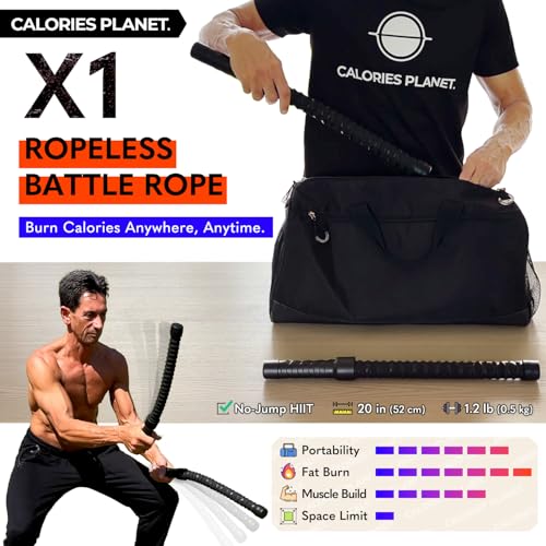 Ropeless Battle Ropes for Full Body HIIT Workouts - Portable & Low-Impact