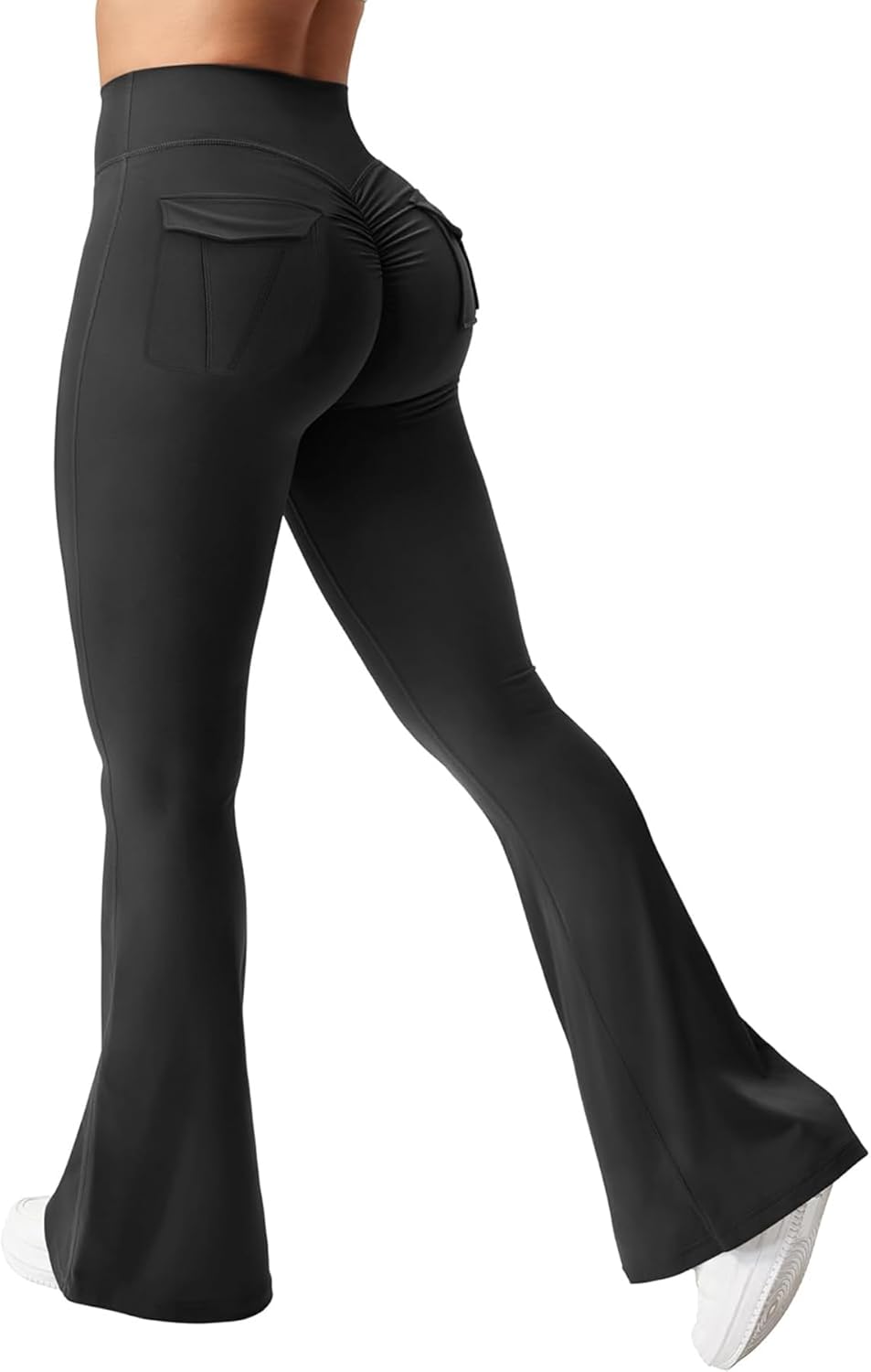 Skiennix Women's High-Waisted Flare Leggings - Butt Lifting with Pockets | Bootcut Yoga Pants