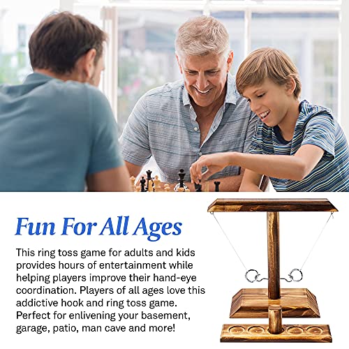 Wooden Ring Toss Game - Handmade Interactive Backyard & Party Game