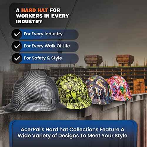 Updated Acerpal Full Brim Hard Hat, Padded, OSHA Type 1 Class E, G, & C Construction Safety Approved Hardhats, Designed, Hard Hats for Men, Cascos De Construccion Helmet.