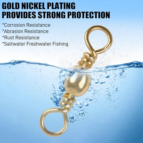 Fishing Swivels Connector - 60pcs Golden Barrel Swivels