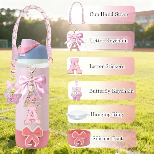 Bow Silicone Boot Set for Owala Water Bottle 32oz Pink