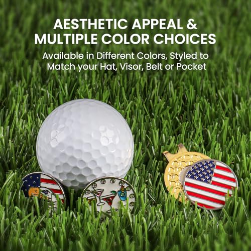 Golf Ball Marker with Gold Magnetic Hat Clip - Wine Variation