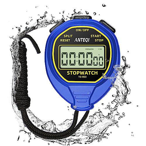 Waterproof Stopwatch with Large Display - Blue, 1-Lap Timer