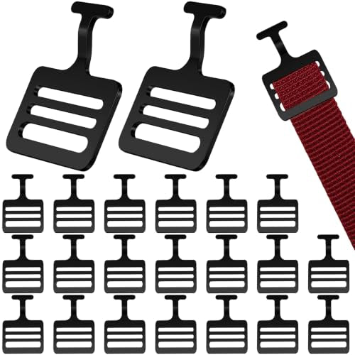 Shoulder Pad T Hooks - 1 Inch Black, 12 Pack