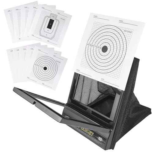 Airsoft Target Stand with 10 Paper Targets - Foldable BB Trap System