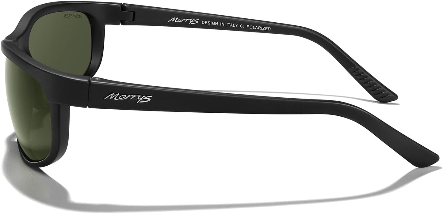 MERRY'S Polarized Wrap Around Sunglasses - UV400 Protection for Men & Women | Ideal for Driving, Fishing, Cycling, Running