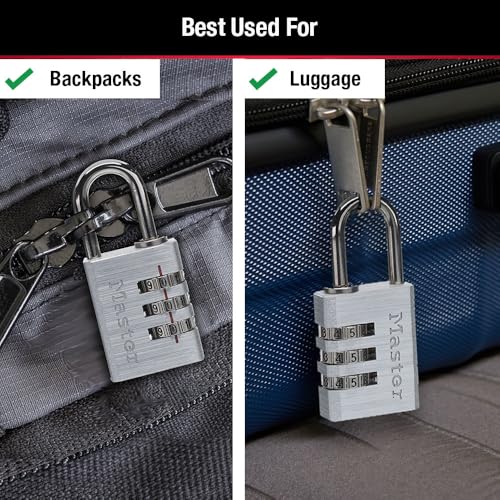 Master Lock Set Your Own Combination Lock, Aluminum, 1-3/16 in. Wide, 4 pk, 630EC4
