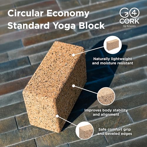 Go4Cork Large Cork Yoga Block 9x6x4 Inch - Eco-Friendly, Non-Slip, Odorless