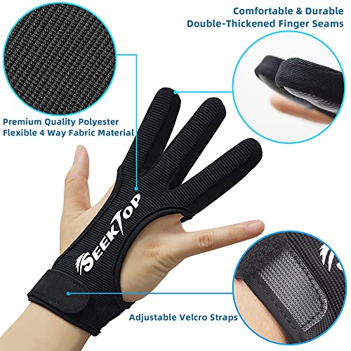 Three-Finger Archery Gloves for Men and Women - Leather Shooting Protector
