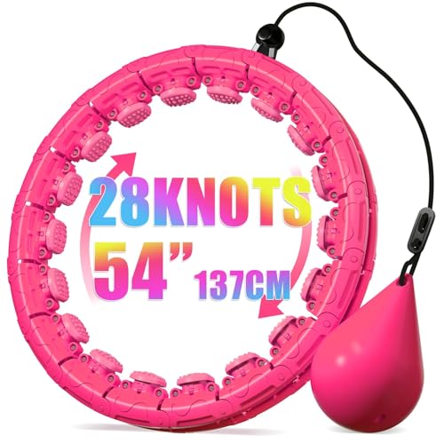 Argvsde Pink 28-Inch Adjustable Infinity Hoop for Home Fitness Beginners