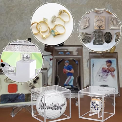 Championship Ring Display Case Set - 3 Clear Acrylic Holders