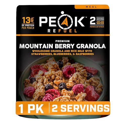 Peak Refuel Mountain Berry Granola with Rice Milk, Vegan Backpacking