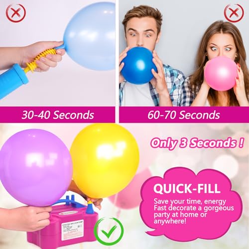 4-in-1 Electric Balloon Pump with Triple Nozzles - Inflator & Deflator