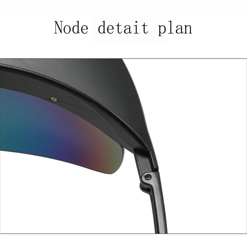 LUHUL Visor Sunglasses UV400 Polarized for Men Women Teens, Wrap Around Sport Glasses for Outdoor Activities (green spot, purple)