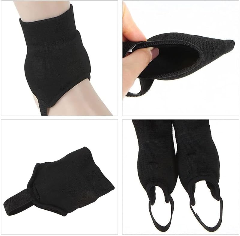 Kids Ankle Guards for Soccer & Football - Black, Double Cushion, Pair