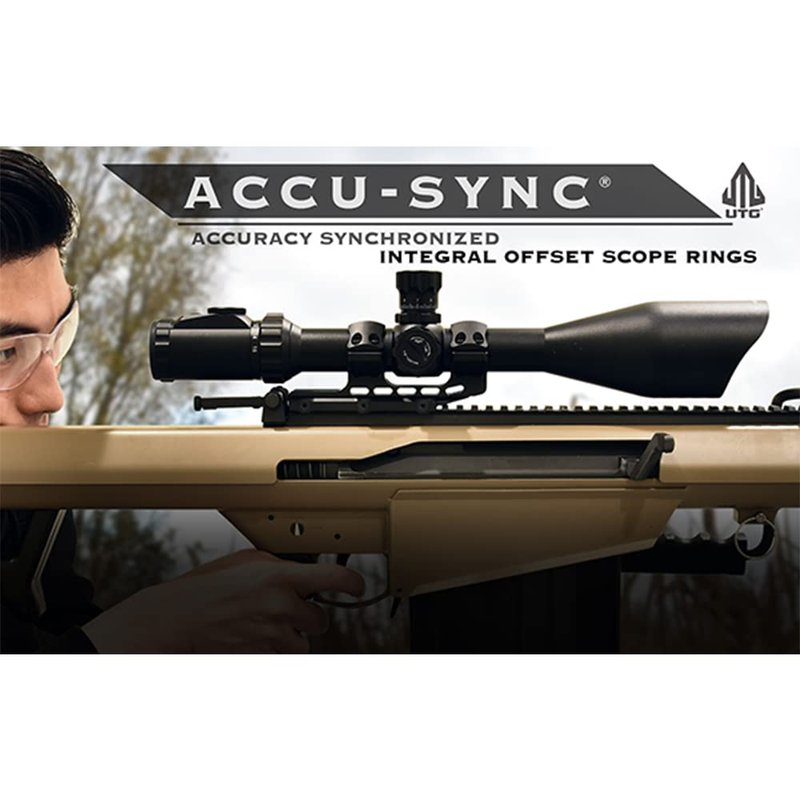 UTG Leapers AIR32234 Inc Accu-Sync Offset Picatinny Rings, 30mm High Profile, 34mm, Matte Black