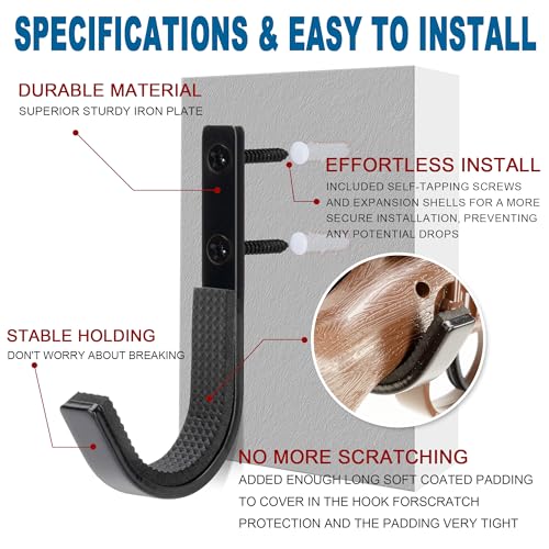 Horizontal Wall Mount Gun Rack - Metal Shotgun & Rifle Hanger - 1 Pair