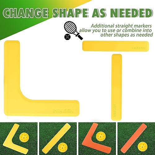 Court Lines Marker Kit - Anti-Slip & Wind-Resistant - 28pcs Yellow/Orange
