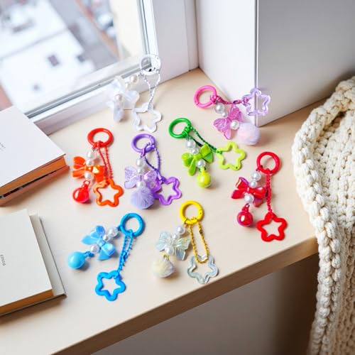Colorful Carabiner Clip Set - 48Pcs Round Keychain Rings
