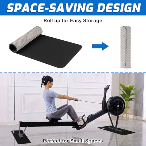 Rowing Machine Floor Mats - 2PCS Non-Slip Fitness Equipment Mat | 30"x12"
