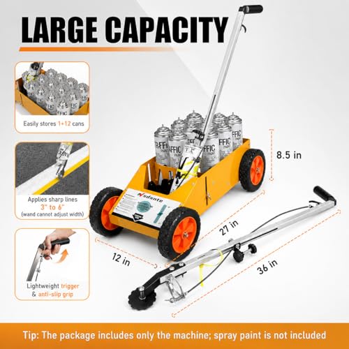 2-in-1 Parking Lot Line Striper & Paint Wand - 12-Can Capacity