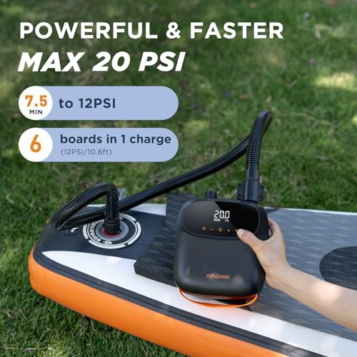 Electric Paddle Board Pump 20PSI - Portable Dual-Stage Air Pump