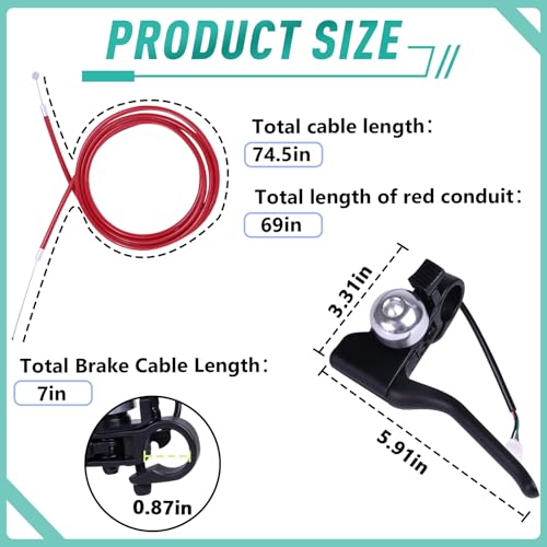 Kamrexi Brake Cable & Handle for Gotrax Electric Scooters GXL V2 Apex Pro XL