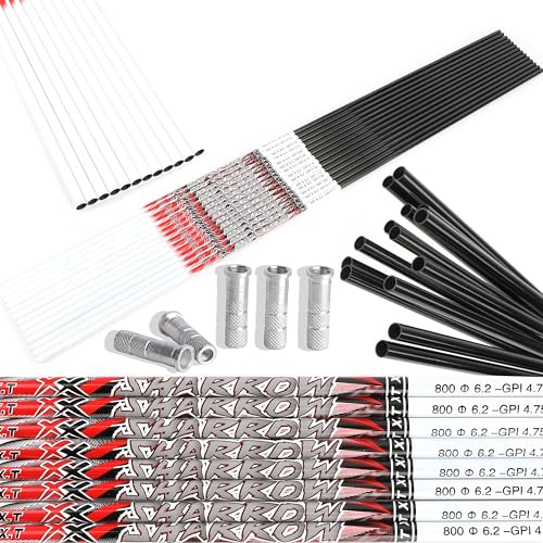 12 / Spine 800 32" Pure Carbon Arrow Shafts 6.2mm ID, ±0.003" Straightness, for DIY Target & Hunting