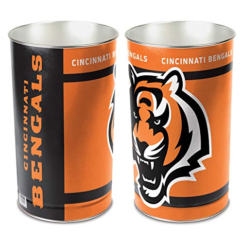 Cincinnati Bengals NFL Wastebasket - 15 Inch Metal Can