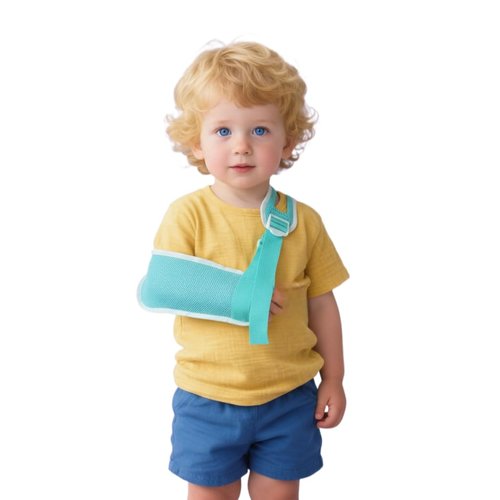 GZFQJJ Adjustable Kid's Arm Sling Suitable for shoulder injuries and post-operative rehabilitation Adjustable comfortable shoulder support Fits either arm (Blue, Small)