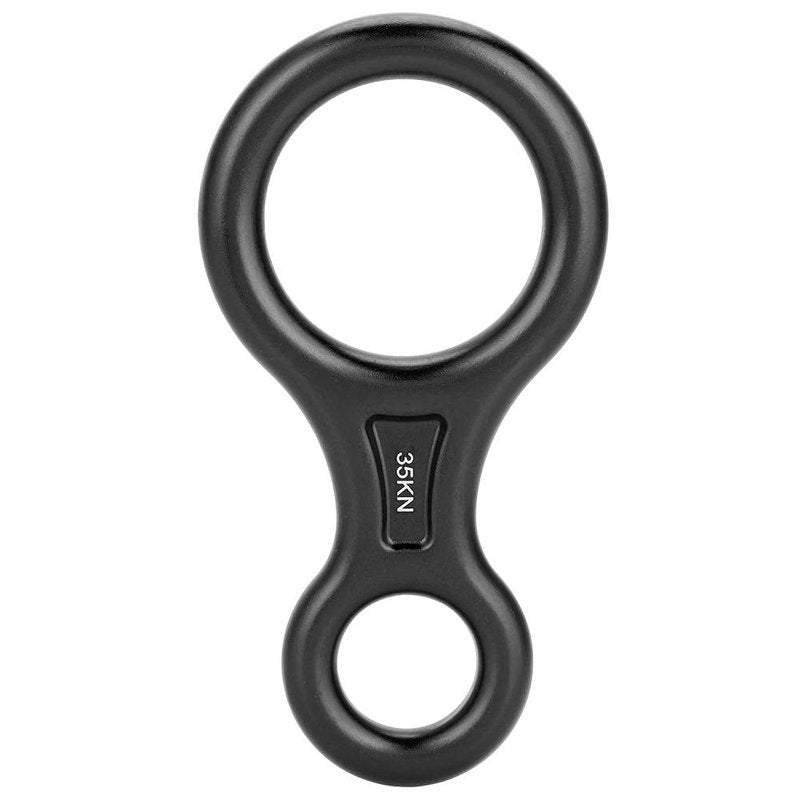 SolUptanisu Climbing,Climbing Rappel 8 Ring, 35KN Figure 8 Aluminum Descender Rappel Ring Rock Climbing Gear for Rappelling Belaying Climbing (Black)