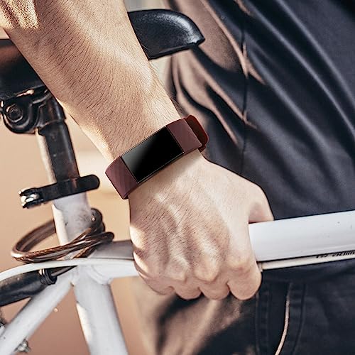 3 Pack Sport Bands for Fitbit Charge 4 & Charge 3 - Hawthorn Red/Dark Gray/Dark Purple