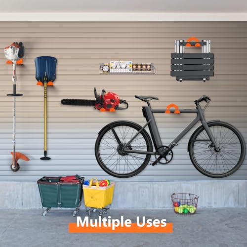 reliahom Weed Eater Hanger, Garage Organization Wall Hanger, Weed Eater Holder Heavy-Duty String Trimmer Rack for Hedge Trimmer, Garden Tools, Garage, 1 Pack