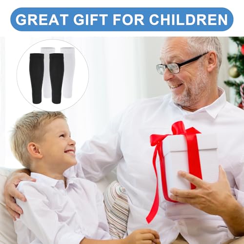 Kids Soccer Socks - Pre Cut Leg Sleeves for Shin Guards, 2 Pairs