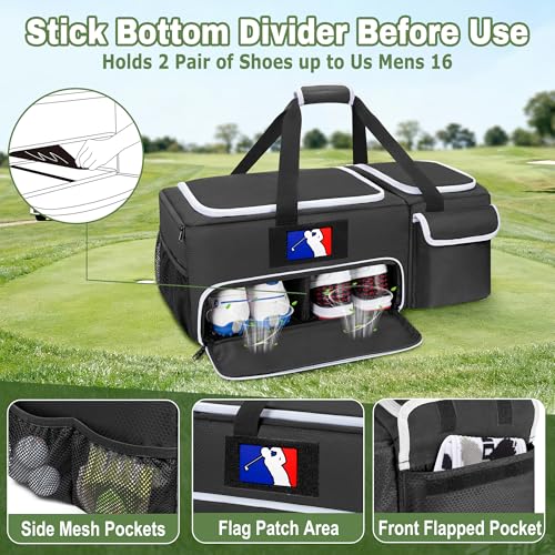DSLEAF Black 2-Layer Golf Trunk Organizer for Car Storage, Men & Women